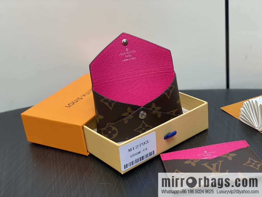 [Boutique‑grade] M12793 presbyopia plum red, card bag wallet series KIRIGAMI card clip two-piece set