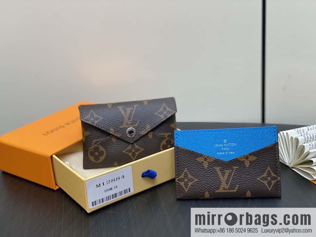 [Boutique‑grade] M12884 presbyopia blue, card bag wallet series KIRIGAMI card clip two-piece set