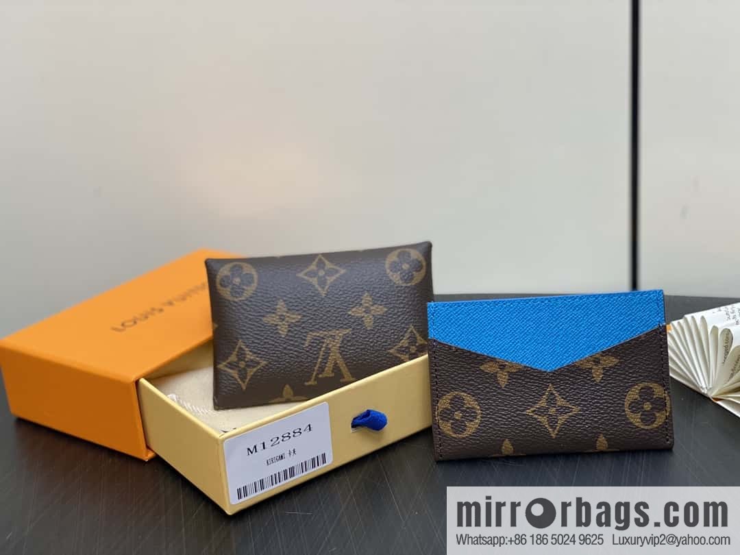 [Boutique‑grade] M12884 presbyopia blue, card bag wallet series KIRIGAMI card clip two-piece set