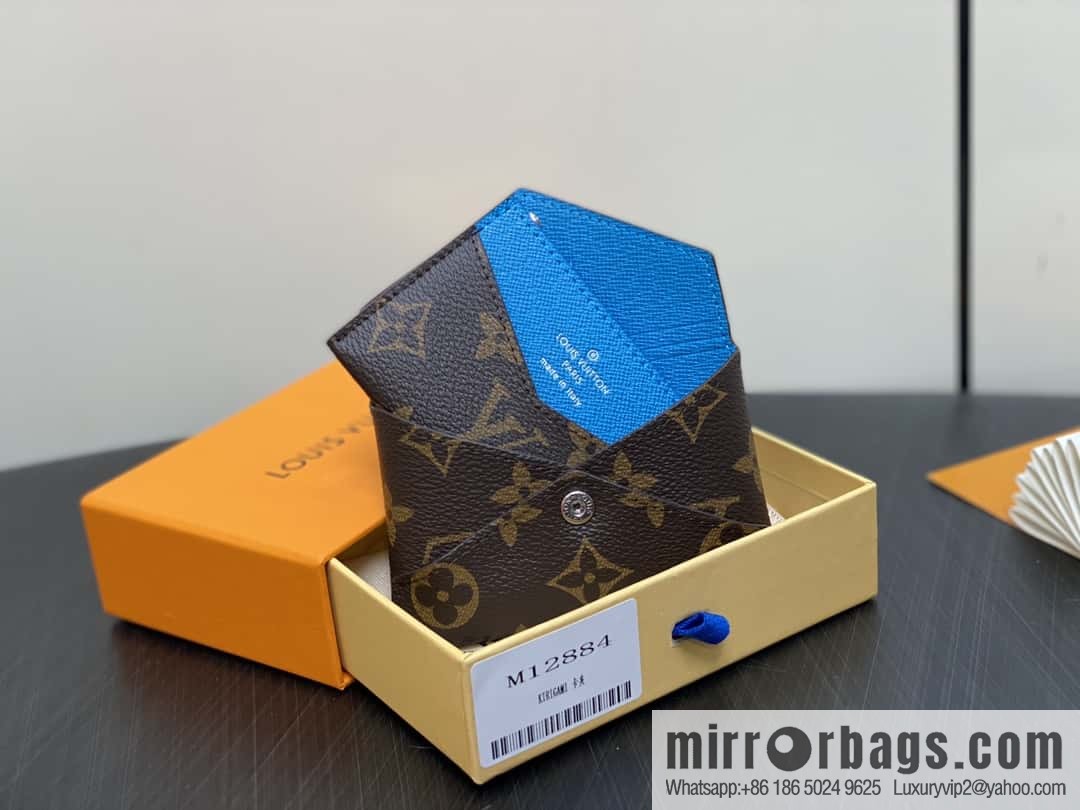 [Boutique‑grade] M12884 presbyopia blue, card bag wallet series KIRIGAMI card clip two-piece set