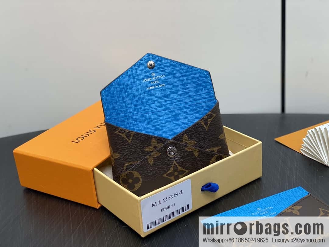 [Boutique‑grade] M12884 presbyopia blue, card bag wallet series KIRIGAMI card clip two-piece set