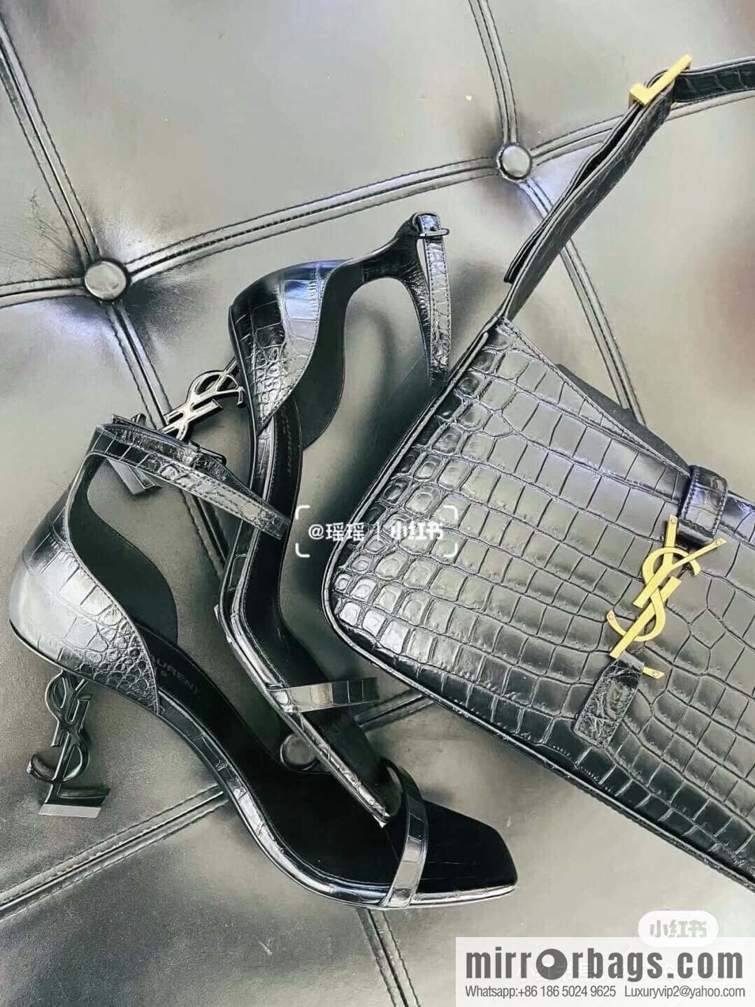 YSL ▪️ 5 ̀ 7 crocodile black ▪️ 657228