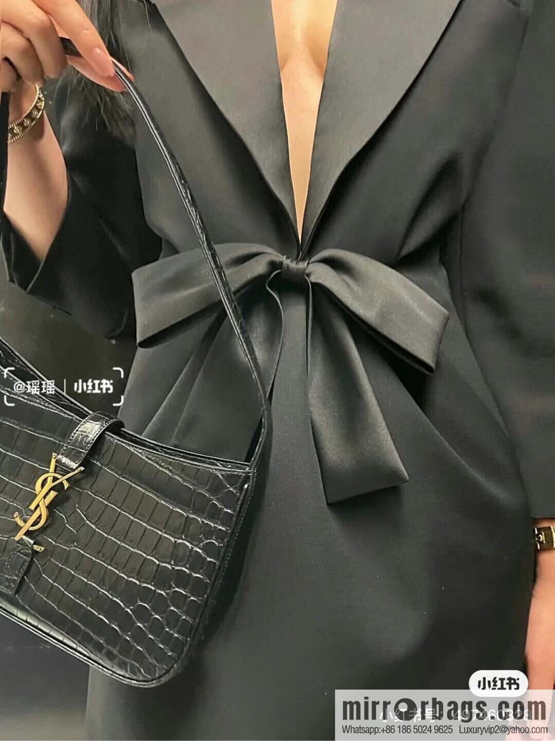 YSL ▪️ 5 ̀ 7 crocodile black ▪️ 657228