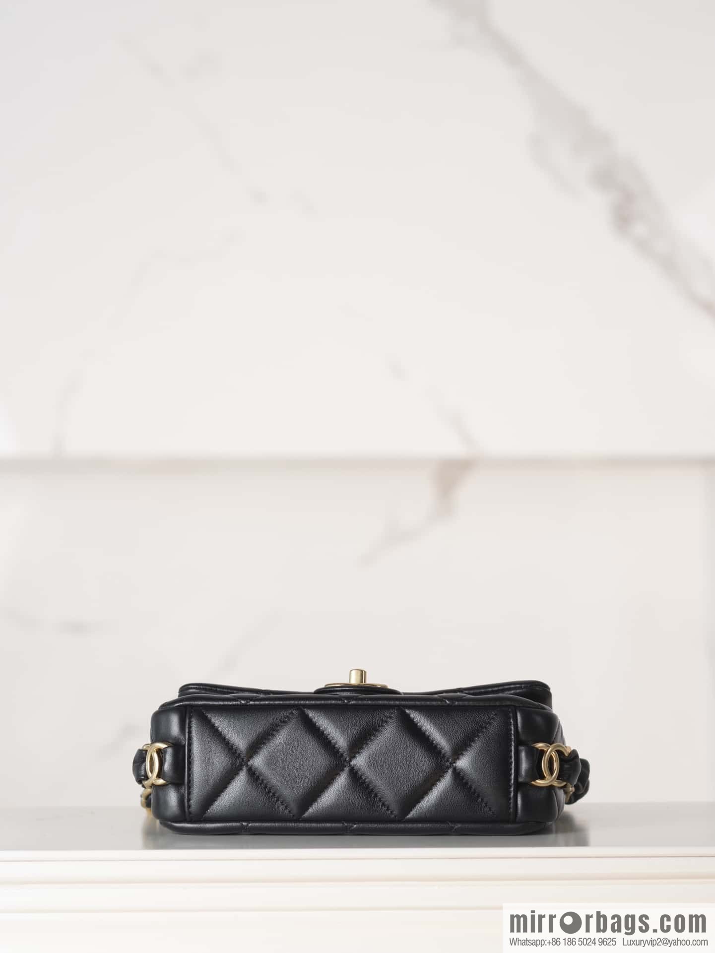 ππππππ 24K thick chain armpit bag, large mini black AS5174