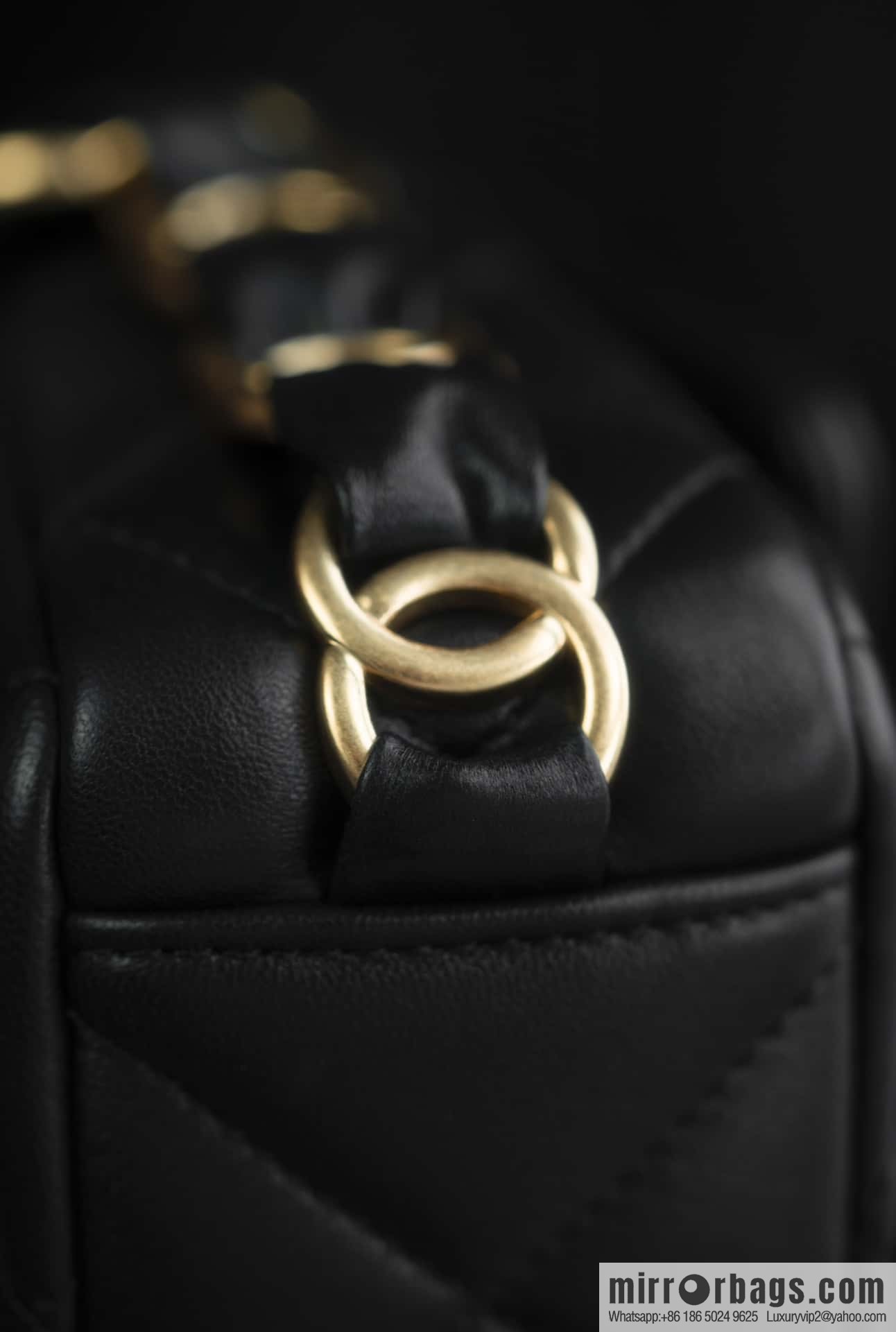 ππππππ 24K thick chain armpit bag, large mini black AS5174