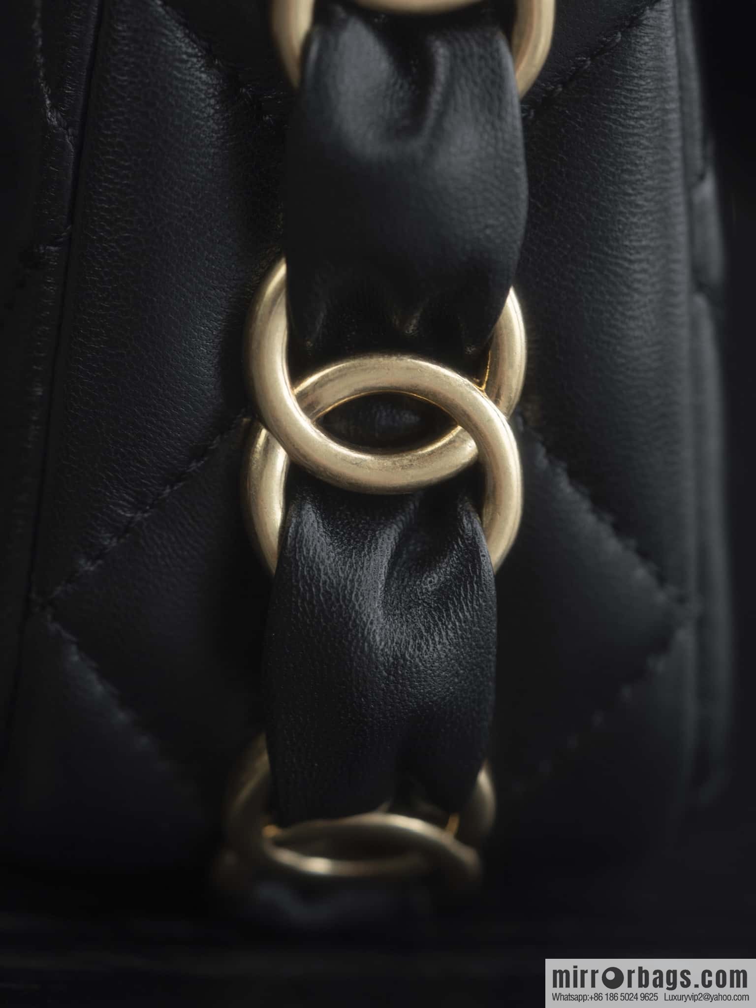 ππππππ 24K thick chain armpit bag, large mini black AS5174