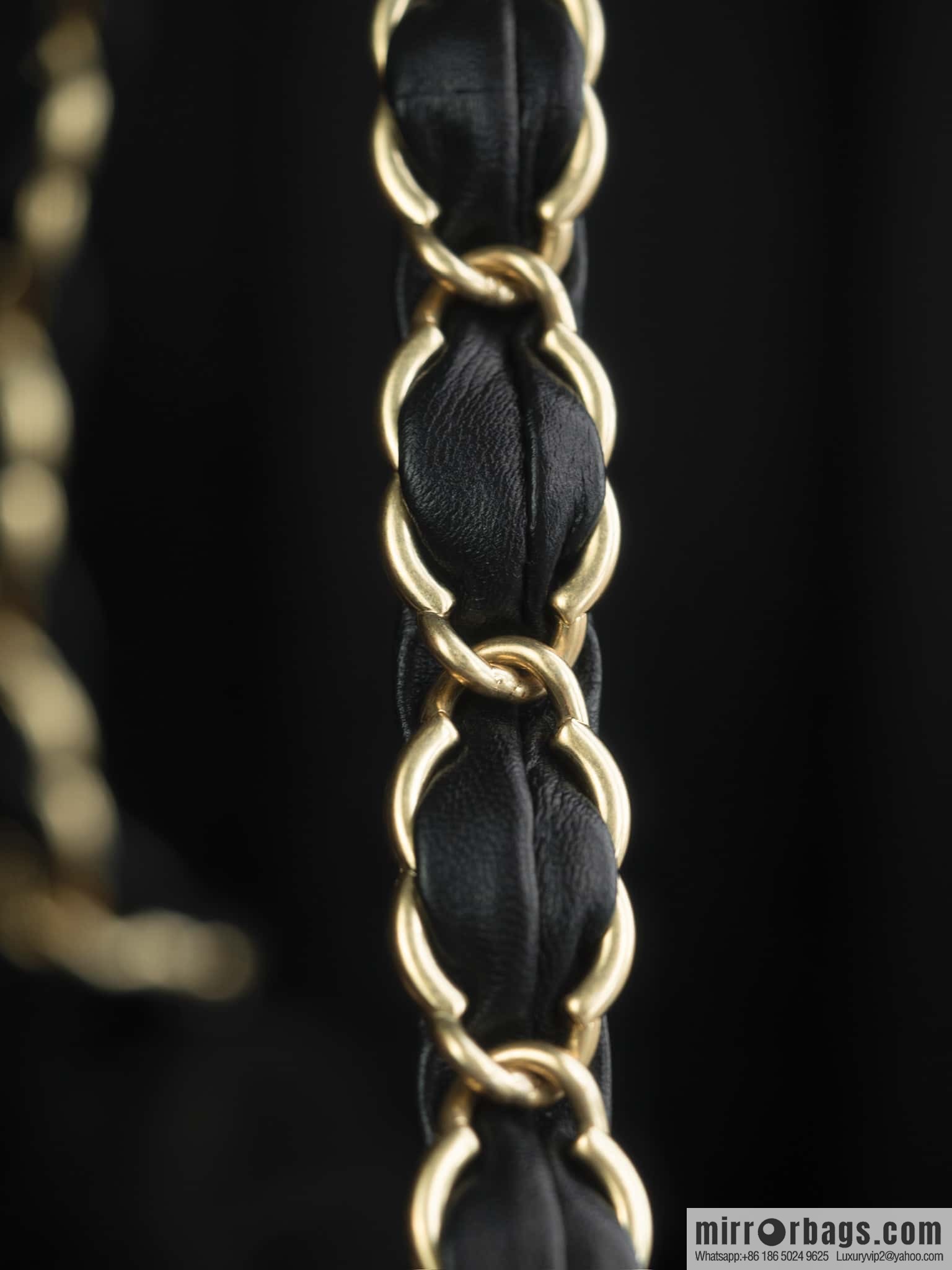 ππππππ 24K thick chain armpit bag, large mini black AS5174