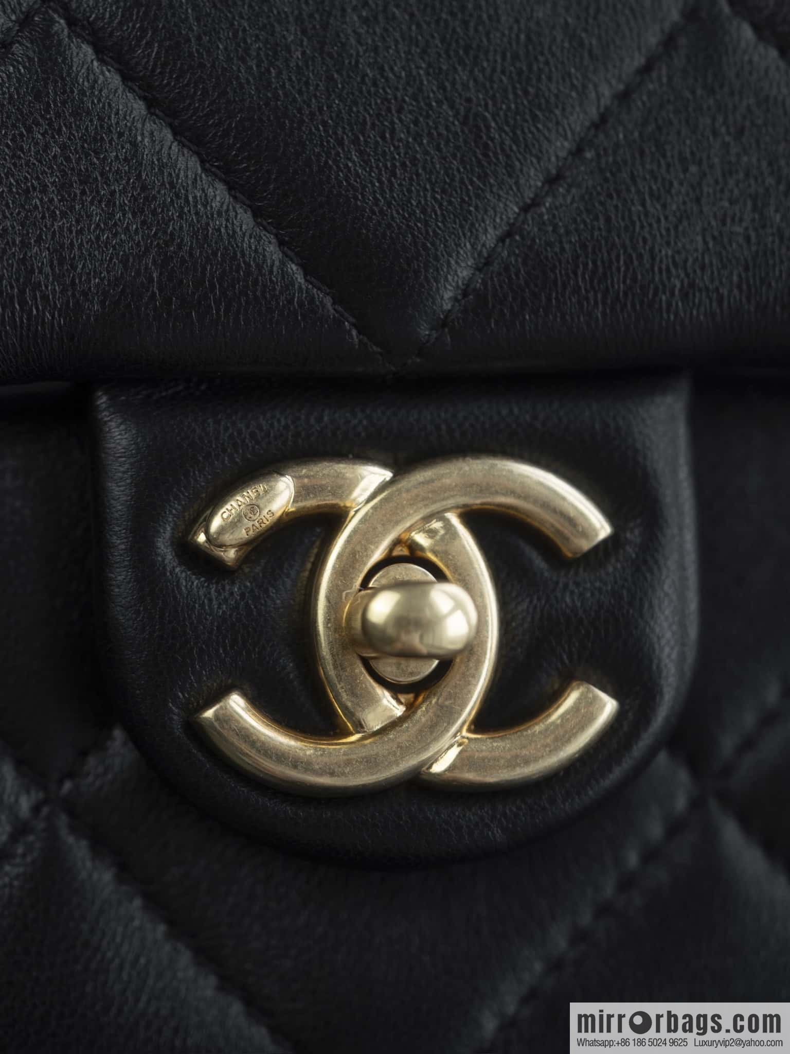 ππππππ 24K thick chain armpit bag, large mini black AS5174