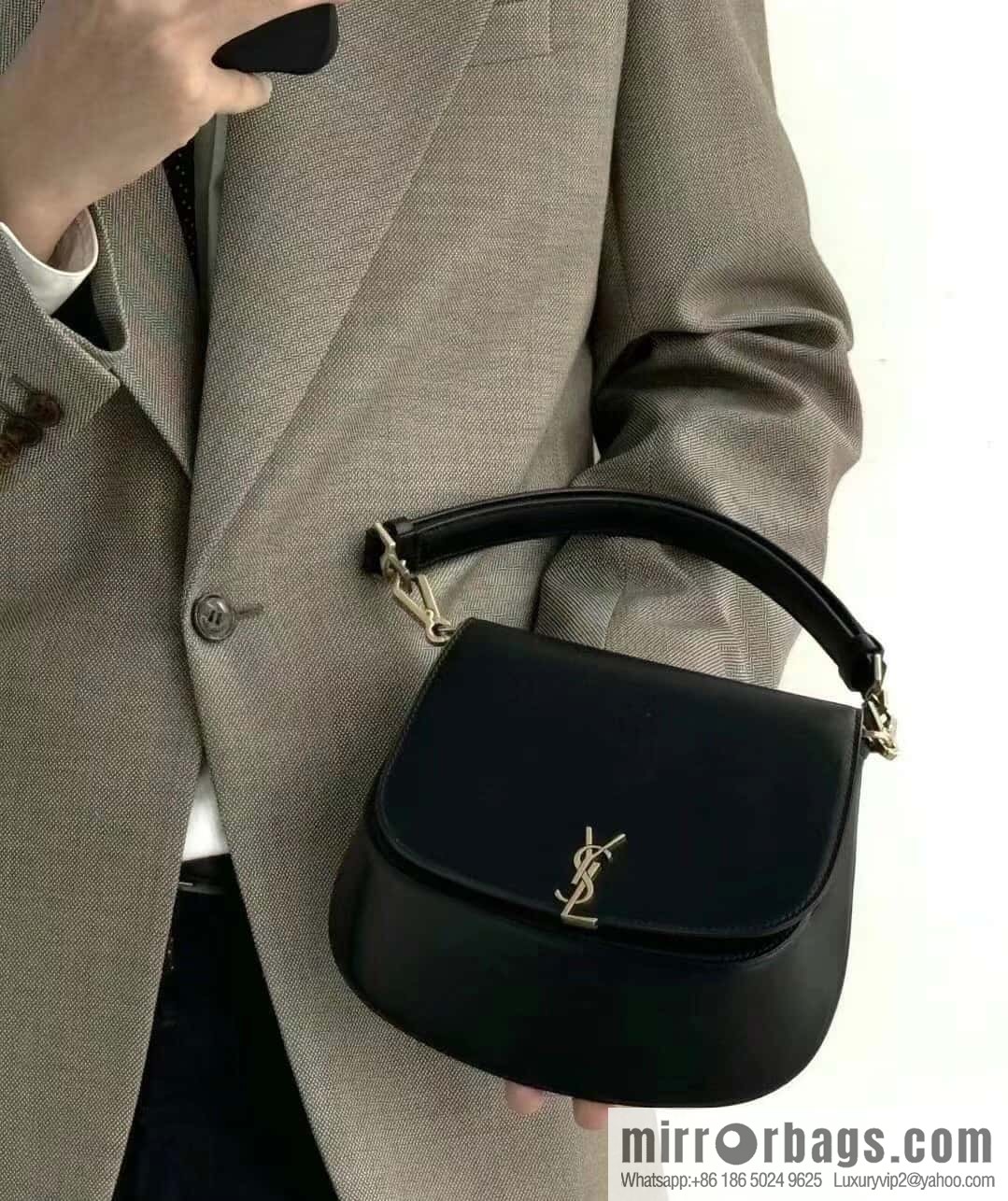 YSL 𝗩𝗢𝗟𝗧𝗔𝗜𝗥𝗘 𝗕𝗢𝗫 armpit/saddle bag 800846 black