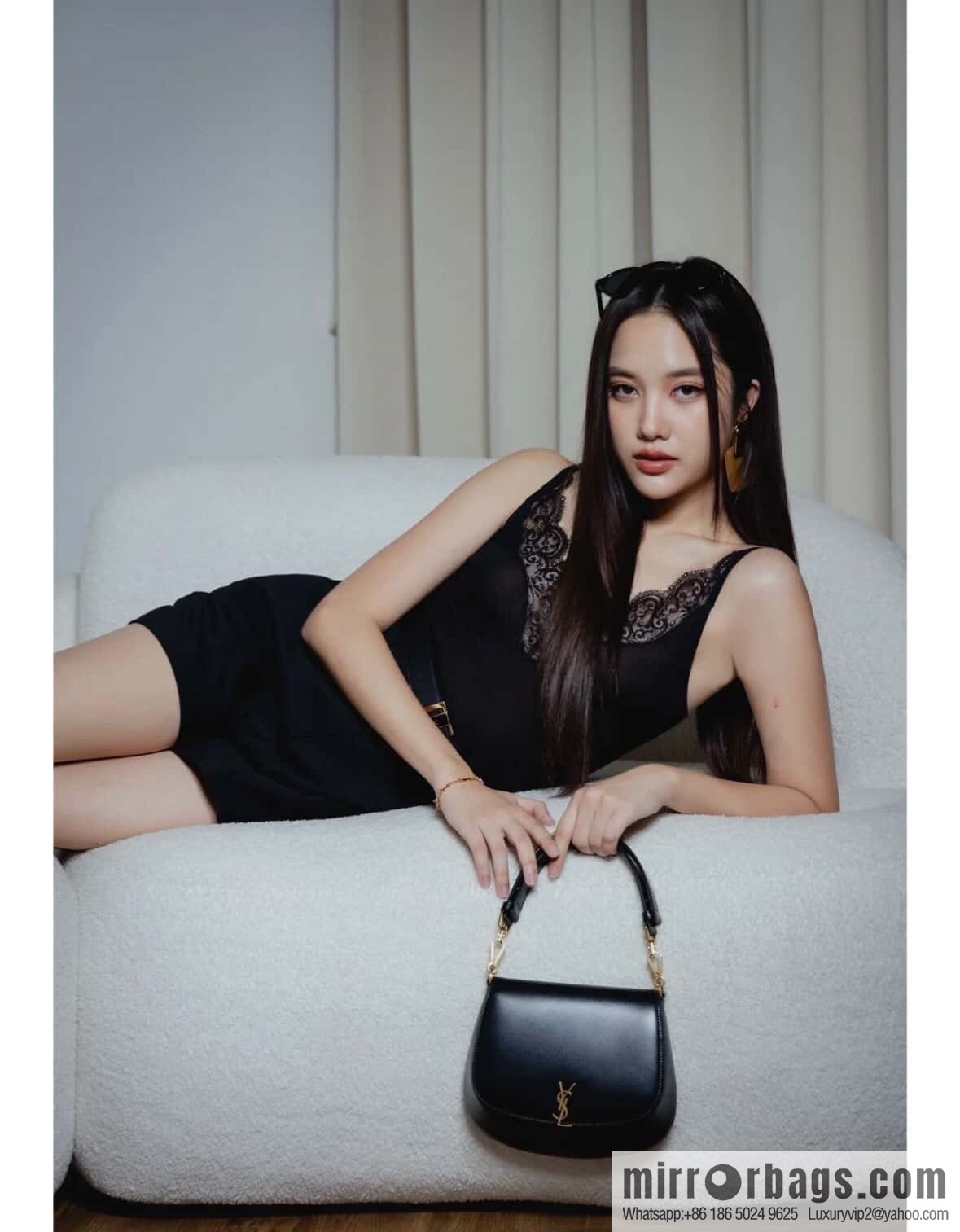 YSL 𝗩𝗢𝗟𝗧𝗔𝗜𝗥𝗘 𝗕𝗢𝗫 armpit/saddle bag 800846 black