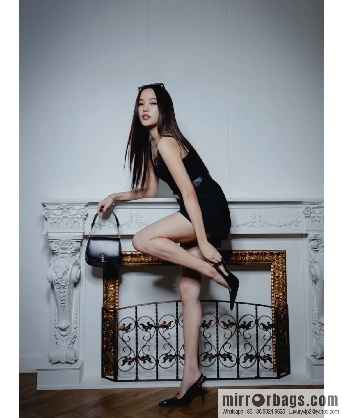YSL 𝗩𝗢𝗟𝗧𝗔𝗜𝗥𝗘 𝗕𝗢𝗫 armpit/saddle bag 800846 black