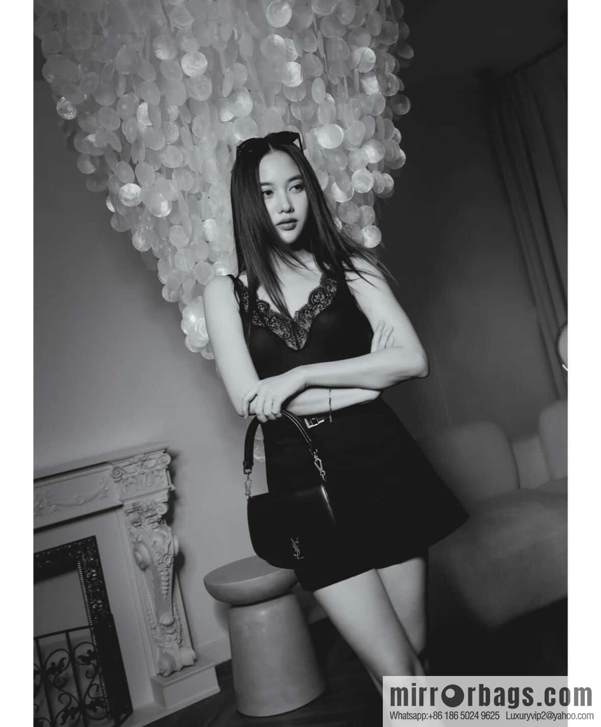 YSL 𝗩𝗢𝗟𝗧𝗔𝗜𝗥𝗘 𝗕𝗢𝗫 armpit/saddle bag 800846 black