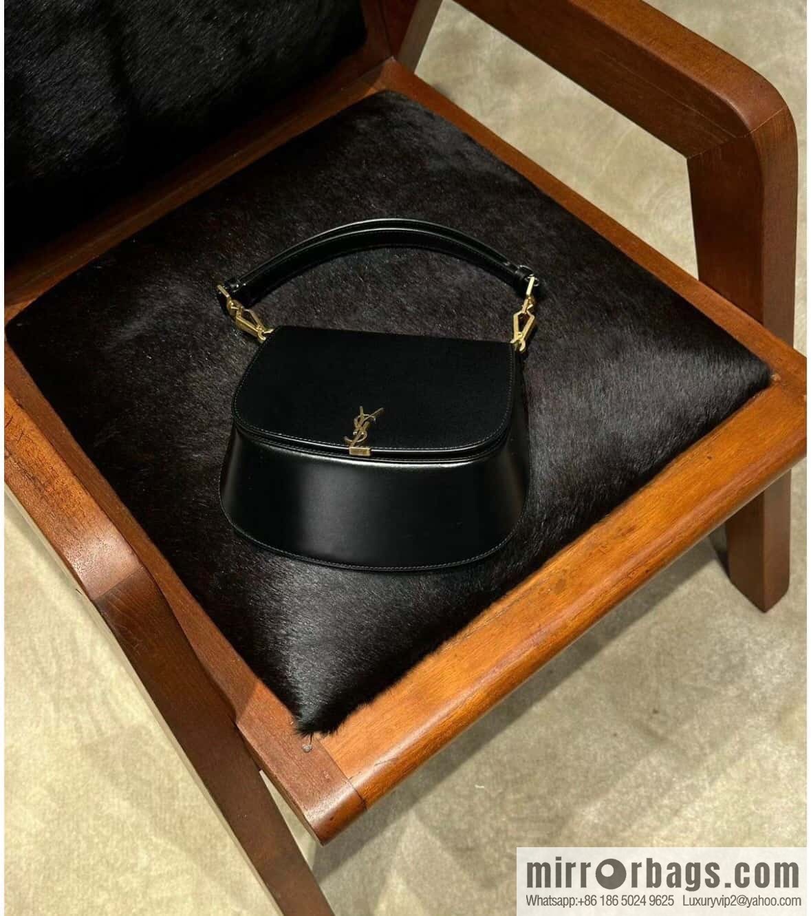 YSL 𝗩𝗢𝗟𝗧𝗔𝗜𝗥𝗘 𝗕𝗢𝗫 armpit/saddle bag 800846 black