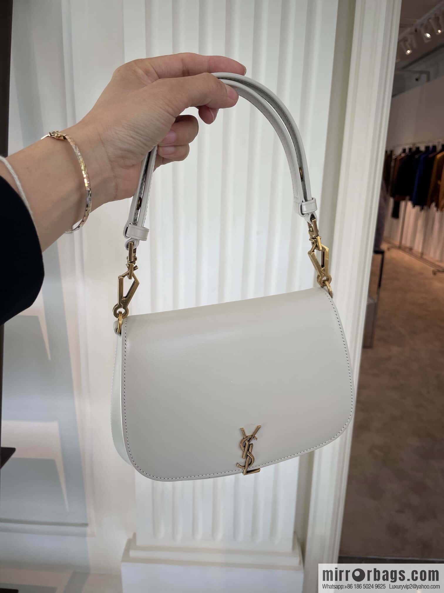 YSL 𝗩𝗢𝗟𝗧𝗔𝗜𝗥𝗘 𝗕𝗢𝗫 armpit/saddle bag 800846 white