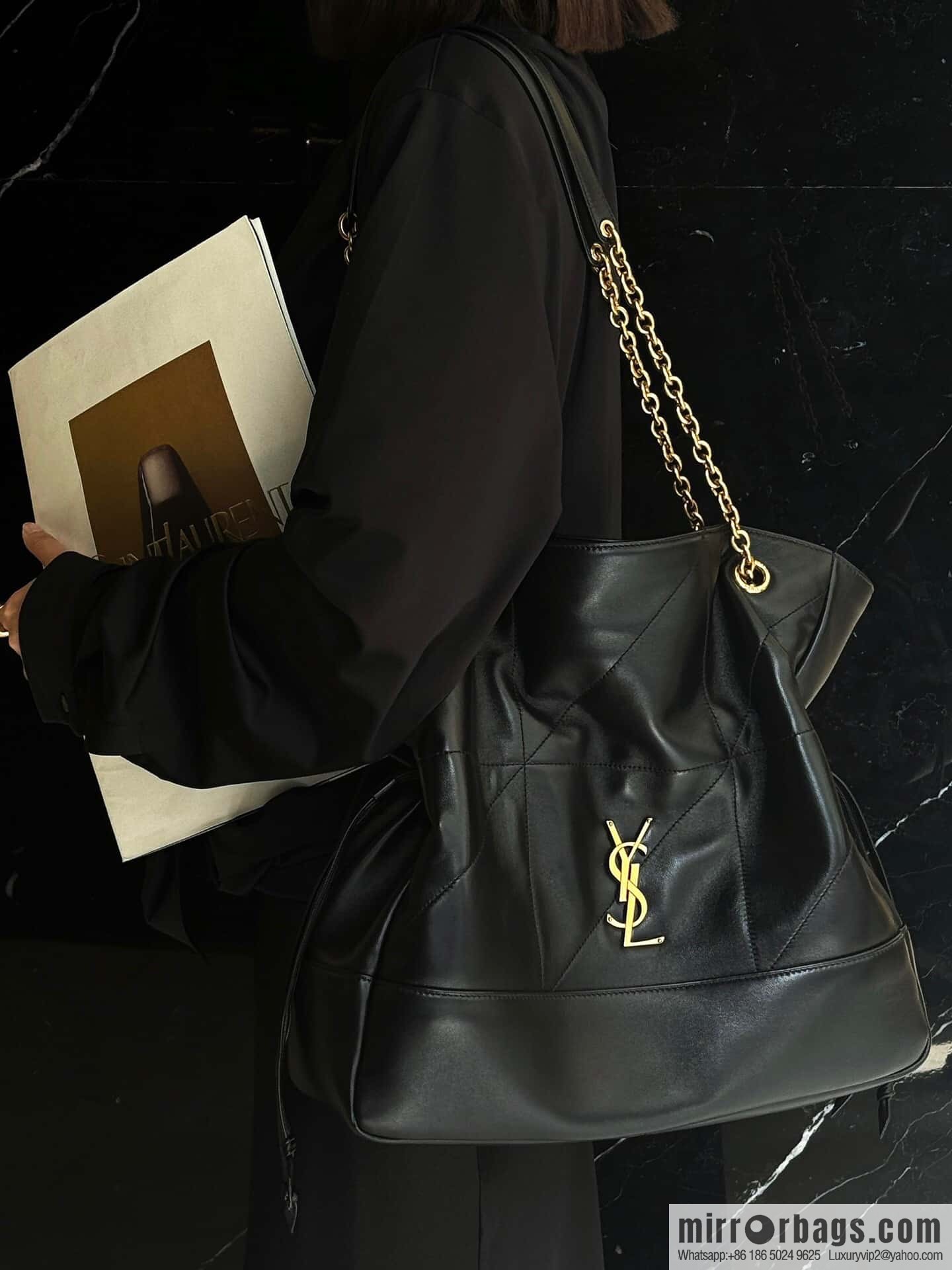 YSL 𝗝𝗮𝗺𝗶𝗲 𝟰.𝟯 𝗟𝗮𝗿𝗴𝗲 𝗣𝗢𝗖𝗛𝗢𝗡_ lucky bag bucket bag 809824