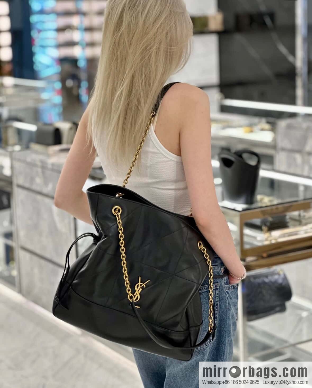 YSL 𝗝𝗮𝗺𝗶𝗲 𝟰.𝟯 𝗟𝗮𝗿𝗴𝗲 𝗣𝗢𝗖𝗛𝗢𝗡_ lucky bag bucket bag 809824