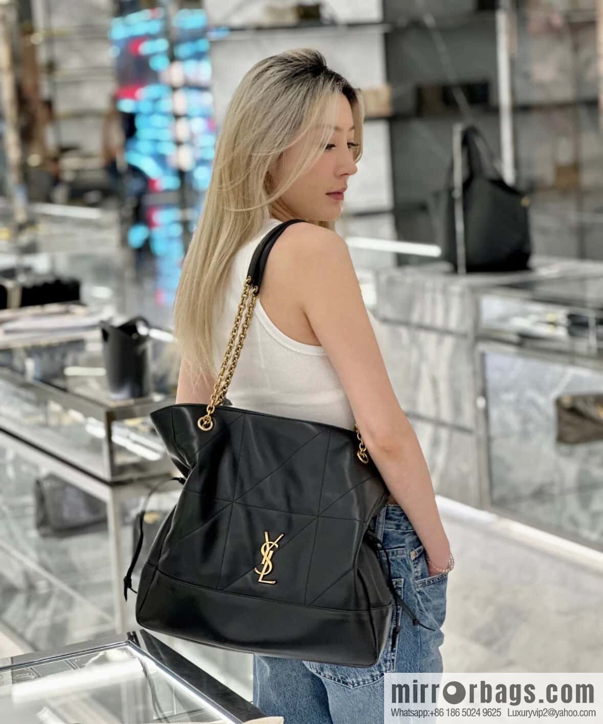 YSL 𝗝𝗮𝗺𝗶𝗲 𝟰.𝟯 𝗟𝗮𝗿𝗴𝗲 𝗣𝗢𝗖𝗛𝗢𝗡_ lucky bag bucket bag 809824