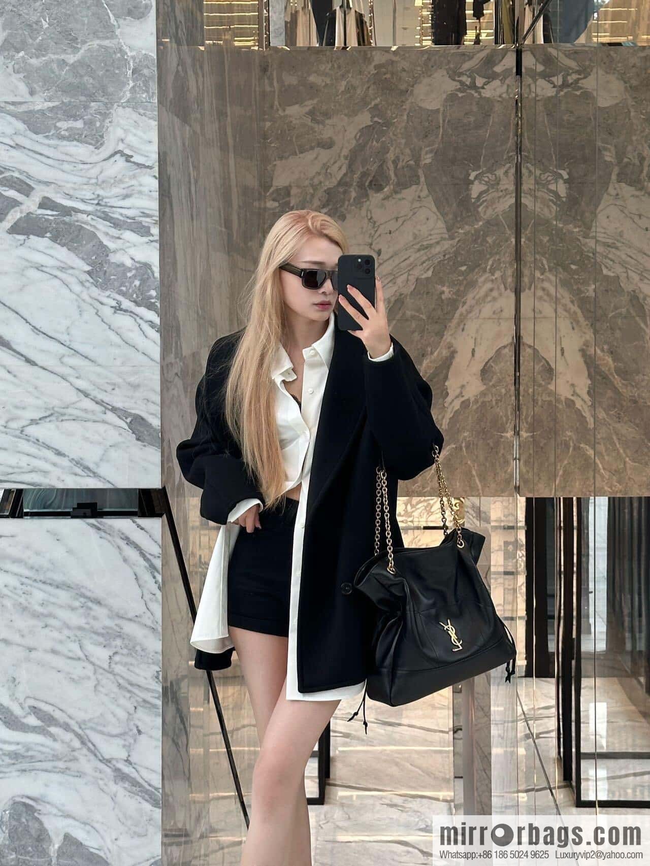 YSL 𝗝𝗮𝗺𝗶𝗲 𝟰.𝟯 𝗟𝗮𝗿𝗴𝗲 𝗣𝗢𝗖𝗛𝗢𝗡_ lucky bag bucket bag 809824