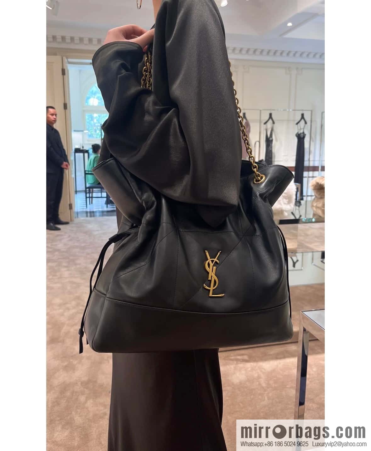YSL 𝗝𝗮𝗺𝗶𝗲 𝟰.𝟯 𝗟𝗮𝗿𝗴𝗲 𝗣𝗢𝗖𝗛𝗢𝗡_ lucky bag bucket bag 809824