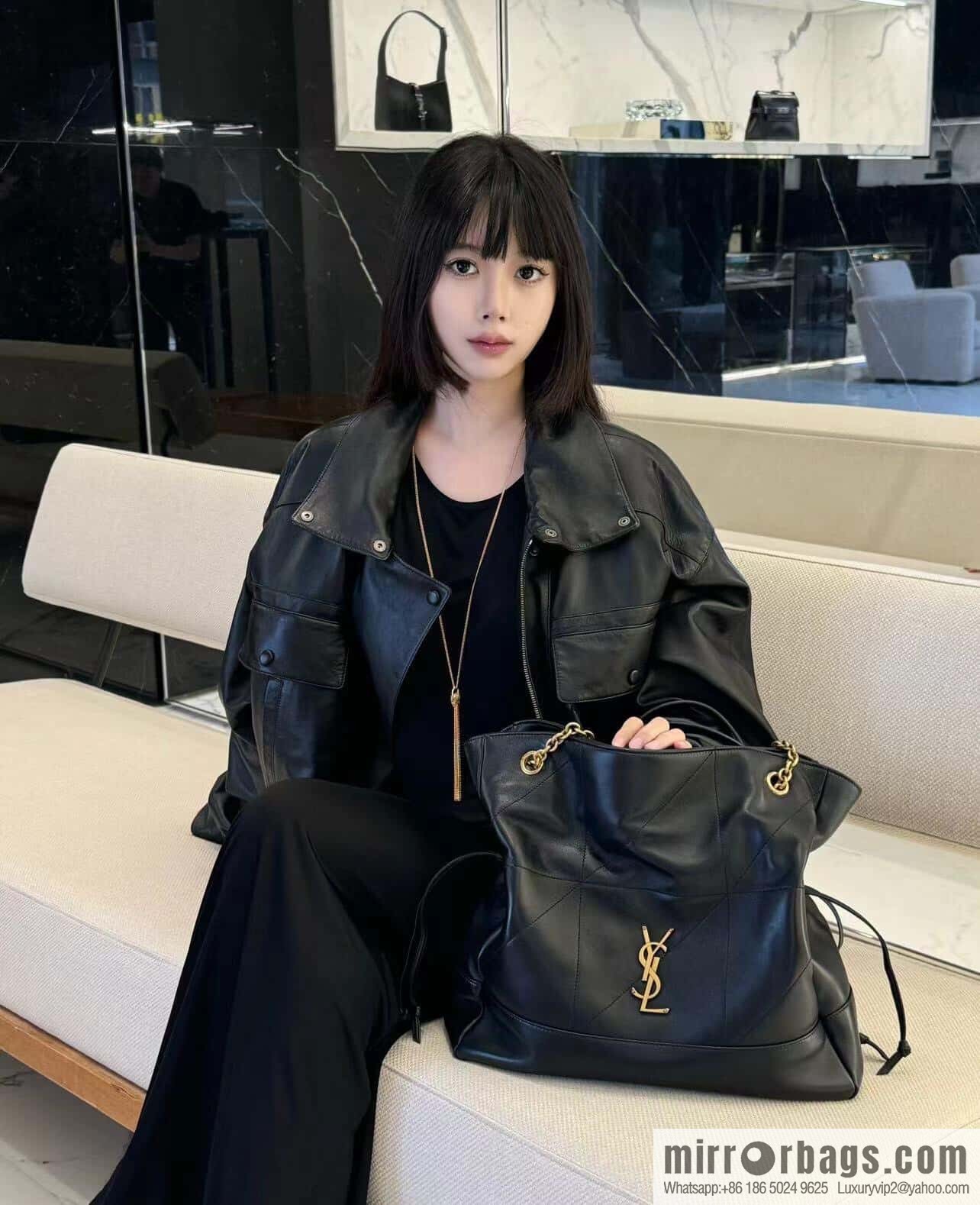 YSL 𝗝𝗮𝗺𝗶𝗲 𝟰.𝟯 𝗟𝗮𝗿𝗴𝗲 𝗣𝗢𝗖𝗛𝗢𝗡_ lucky bag bucket bag 809824