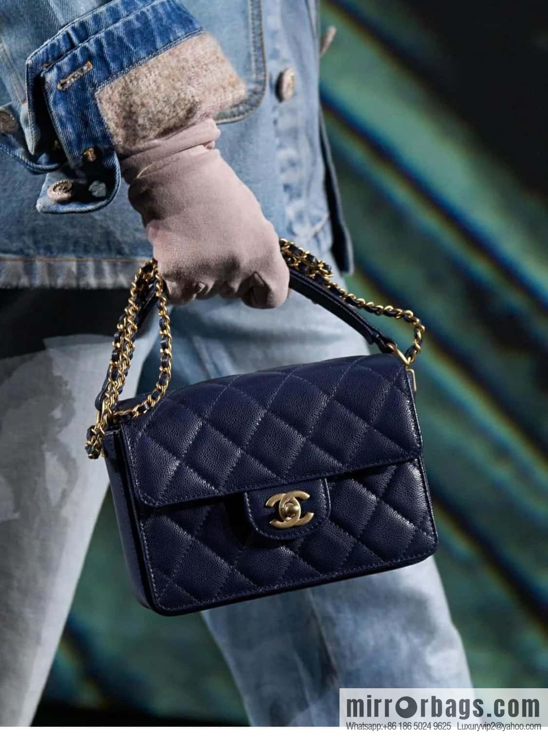 ๐๐ก๐๐ง๐๐ฅ ๐ฎ๐ฐ๐ autumn and winter series, handle cover bag, navy blue ๐ small AS5165