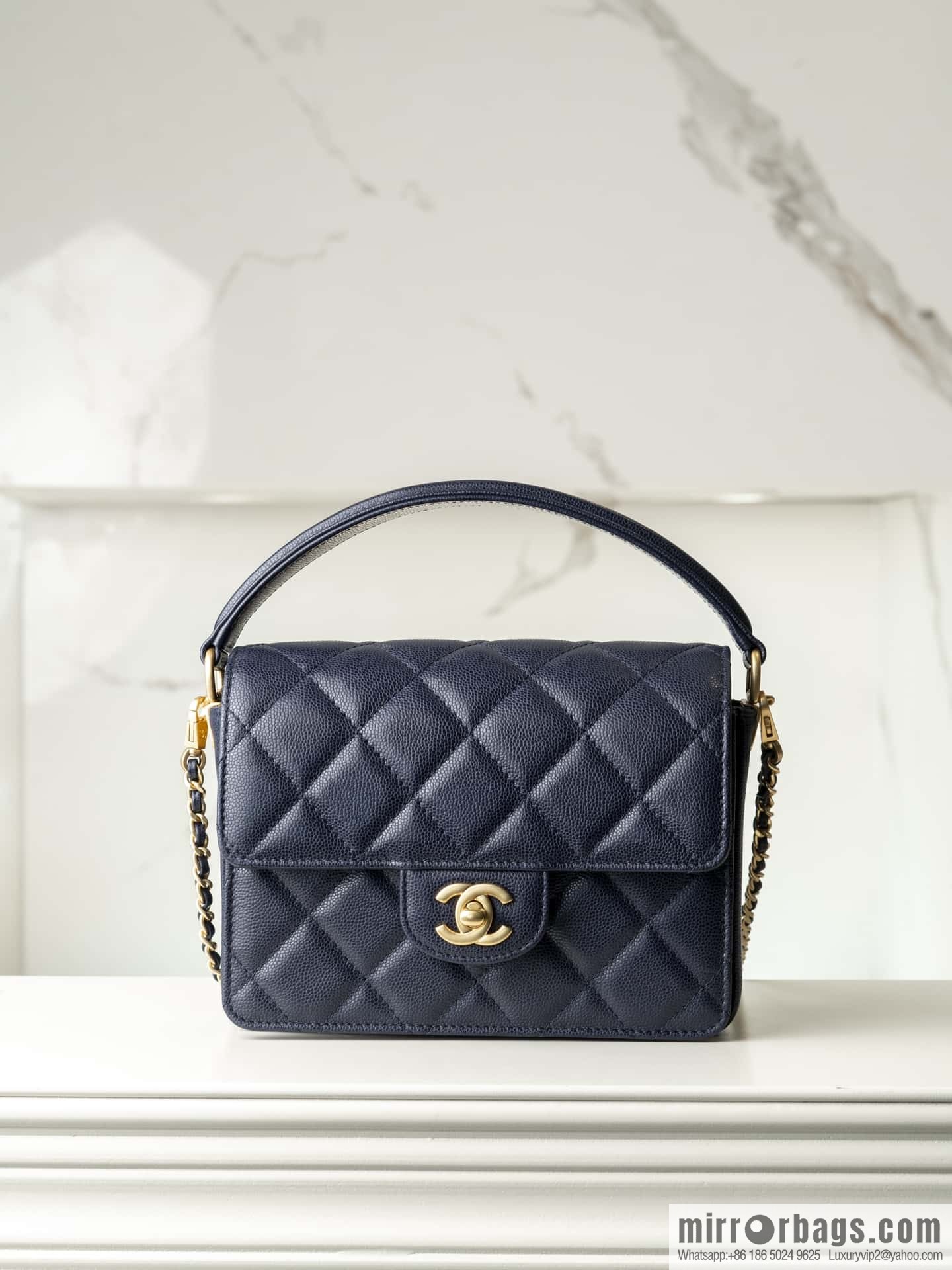 ๐๐ก๐๐ง๐๐ฅ ๐ฎ๐ฐ๐ autumn and winter series, handle cover bag, navy blue ๐ small AS5165