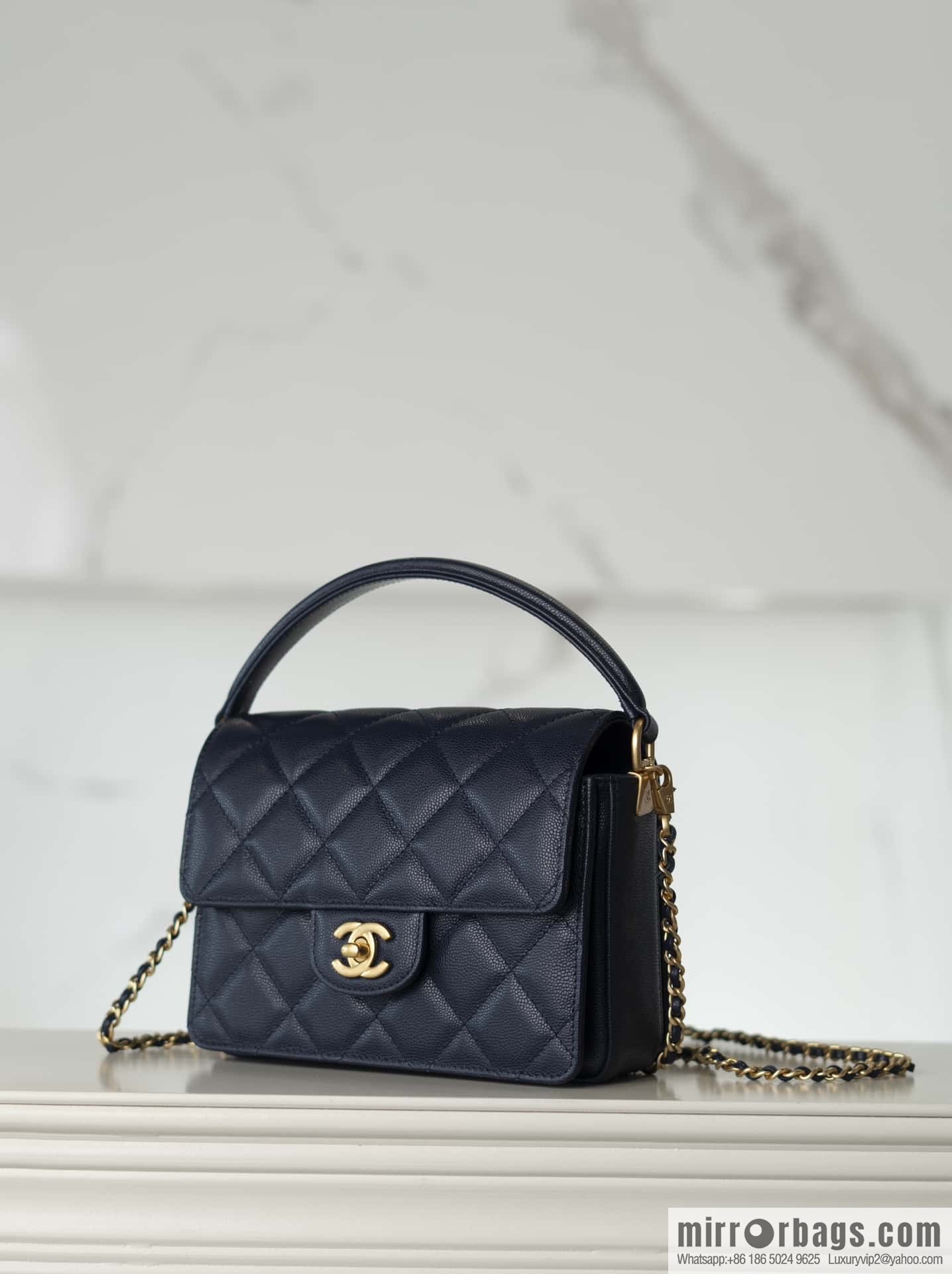 ๐๐ก๐๐ง๐๐ฅ ๐ฎ๐ฐ๐ autumn and winter series, handle cover bag, navy blue ๐ small AS5165