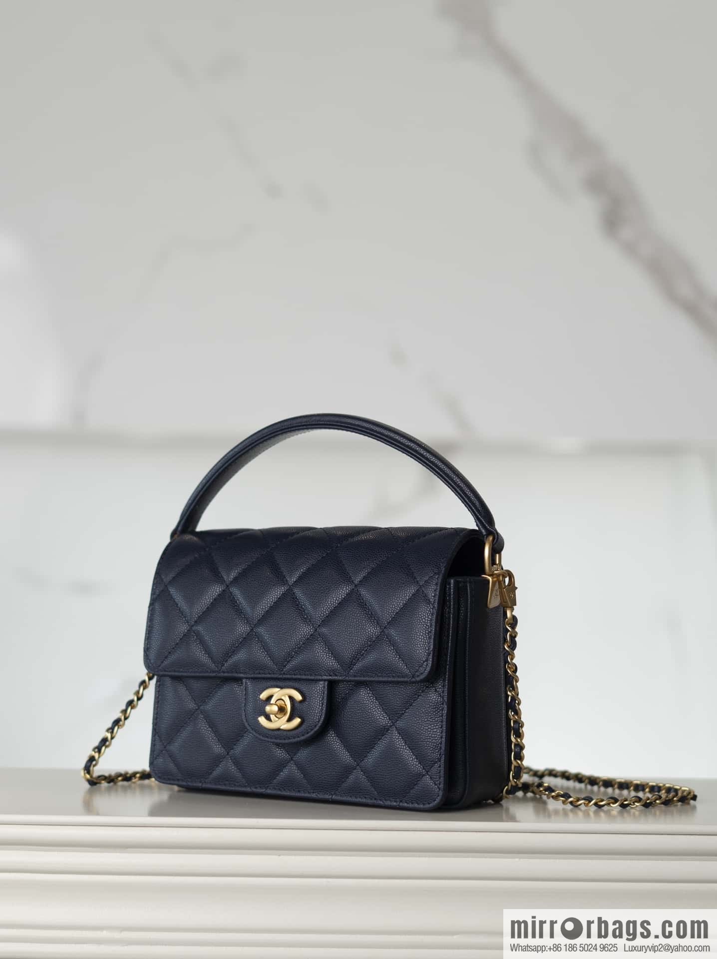๐๐ก๐๐ง๐๐ฅ ๐ฎ๐ฐ๐ autumn and winter series, handle cover bag, navy blue ๐ small AS5165
