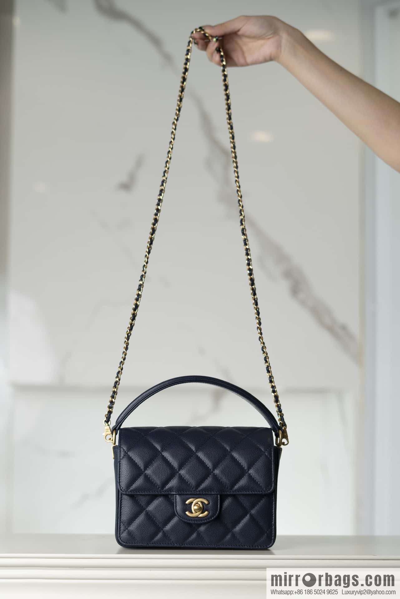 ๐๐ก๐๐ง๐๐ฅ ๐ฎ๐ฐ๐ autumn and winter series, handle cover bag, navy blue ๐ small AS5165