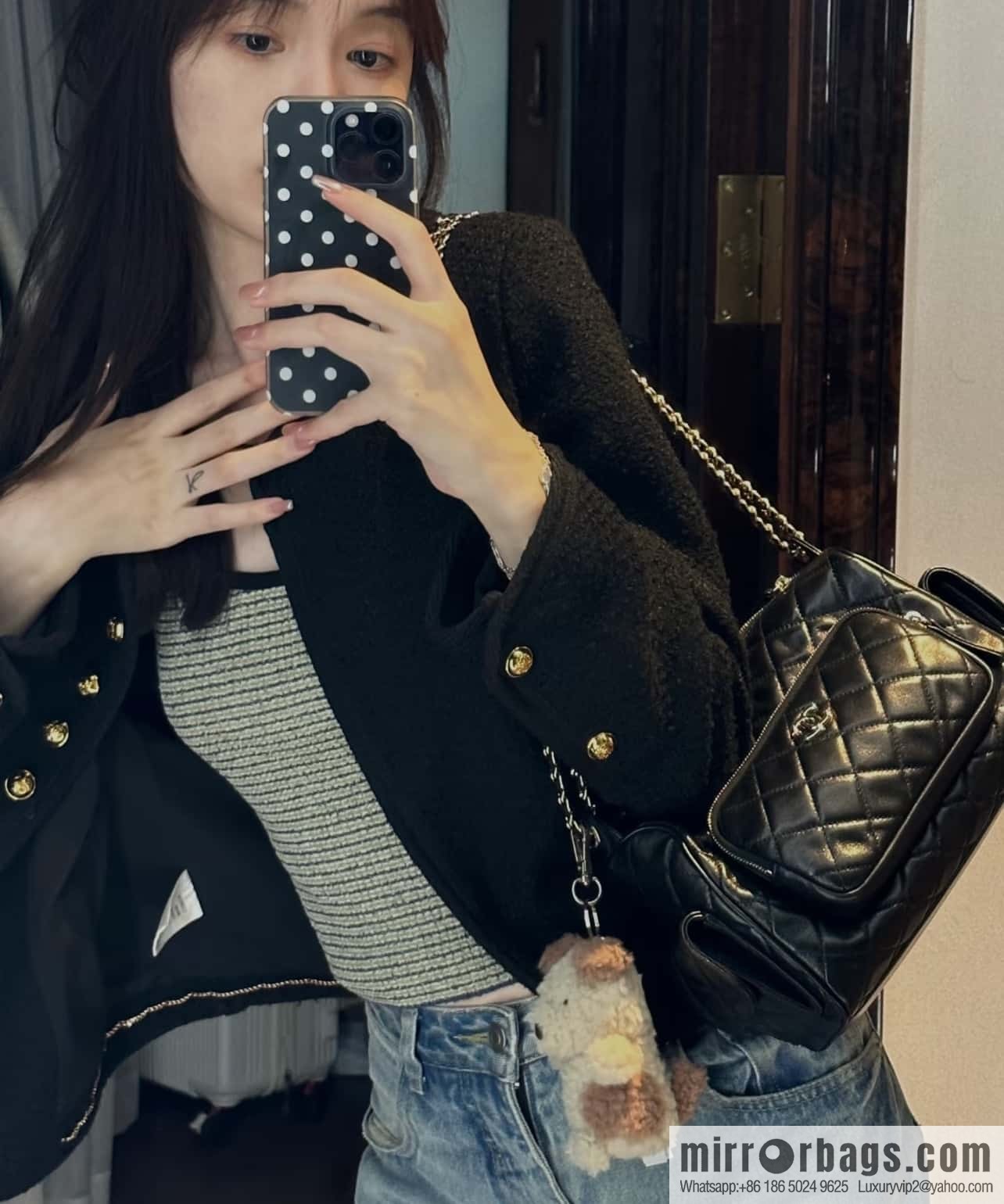 𝐂𝐇𝐀𝐍𝐄𝐋 𝟐𝟒𝐤 Camera Bag, Black Large 📷 AS5156 Black