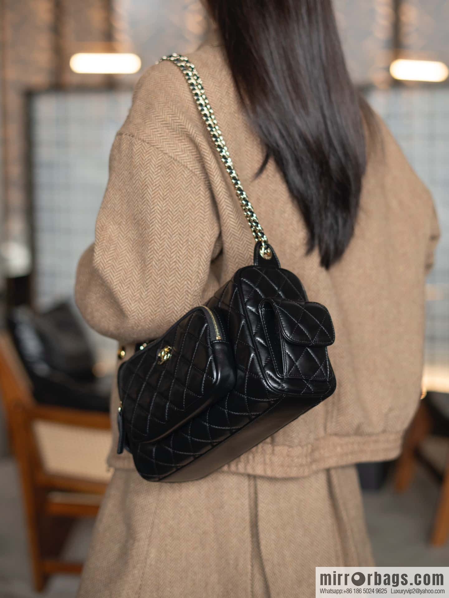 𝐂𝐇𝐀𝐍𝐄𝐋 𝟐𝟒𝐤 Camera Bag, Black Large 📷 AS5156 Black