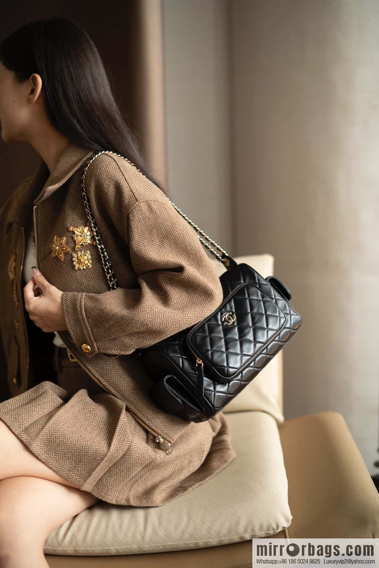 𝐂𝐇𝐀𝐍𝐄𝐋 𝟐𝟒𝐤 Camera Bag, Black Large 📷 AS5156 Black