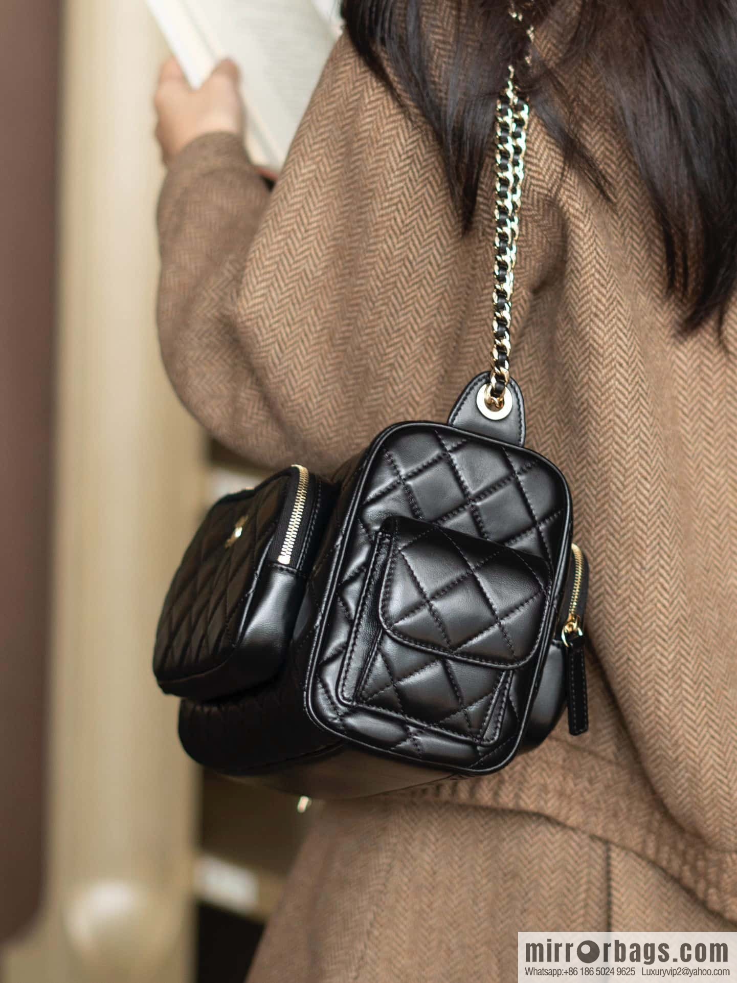𝐂𝐇𝐀𝐍𝐄𝐋 𝟐𝟒𝐤 Camera Bag, Black Large 📷 AS5156 Black