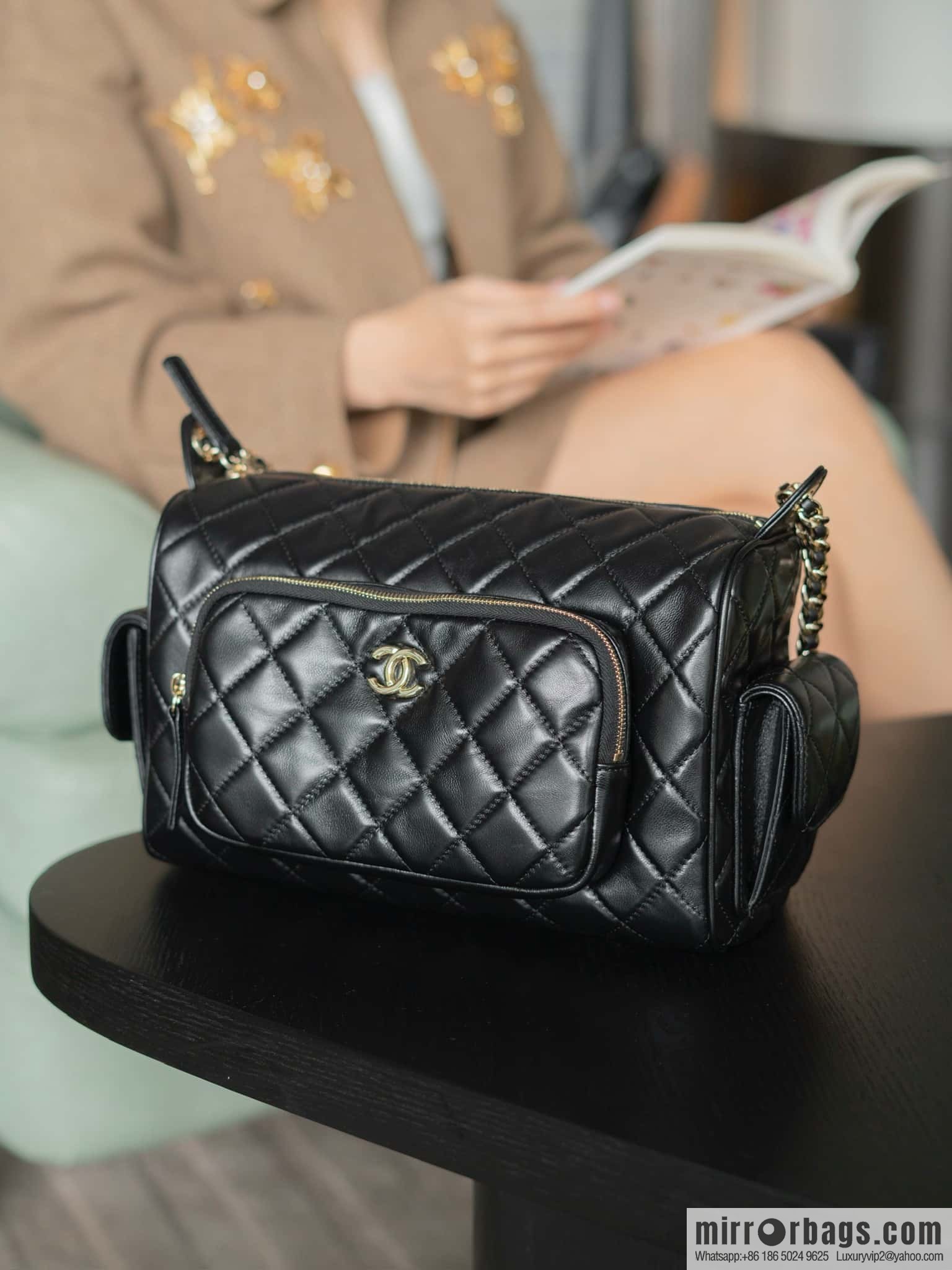 𝐂𝐇𝐀𝐍𝐄𝐋 𝟐𝟒𝐤 Camera Bag, Black Large 📷 AS5156 Black