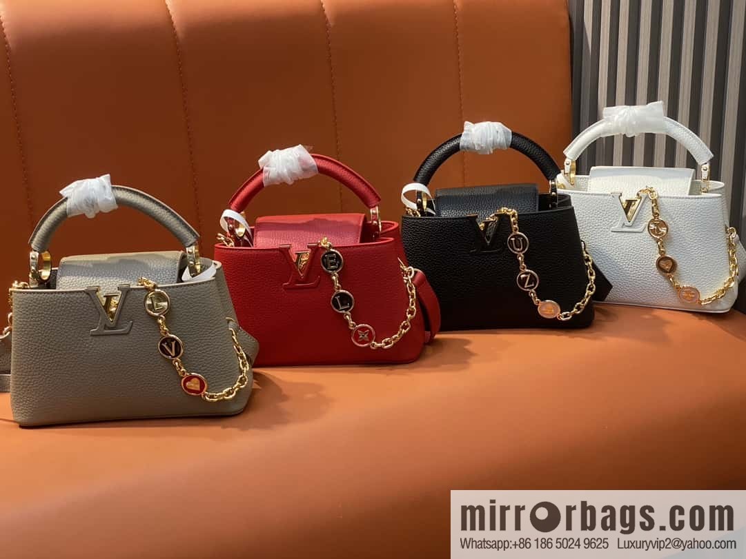[Boutique‑grade] K00014 white full leather, chain cap that English series, personalized custom MY CAPUCINES handbag