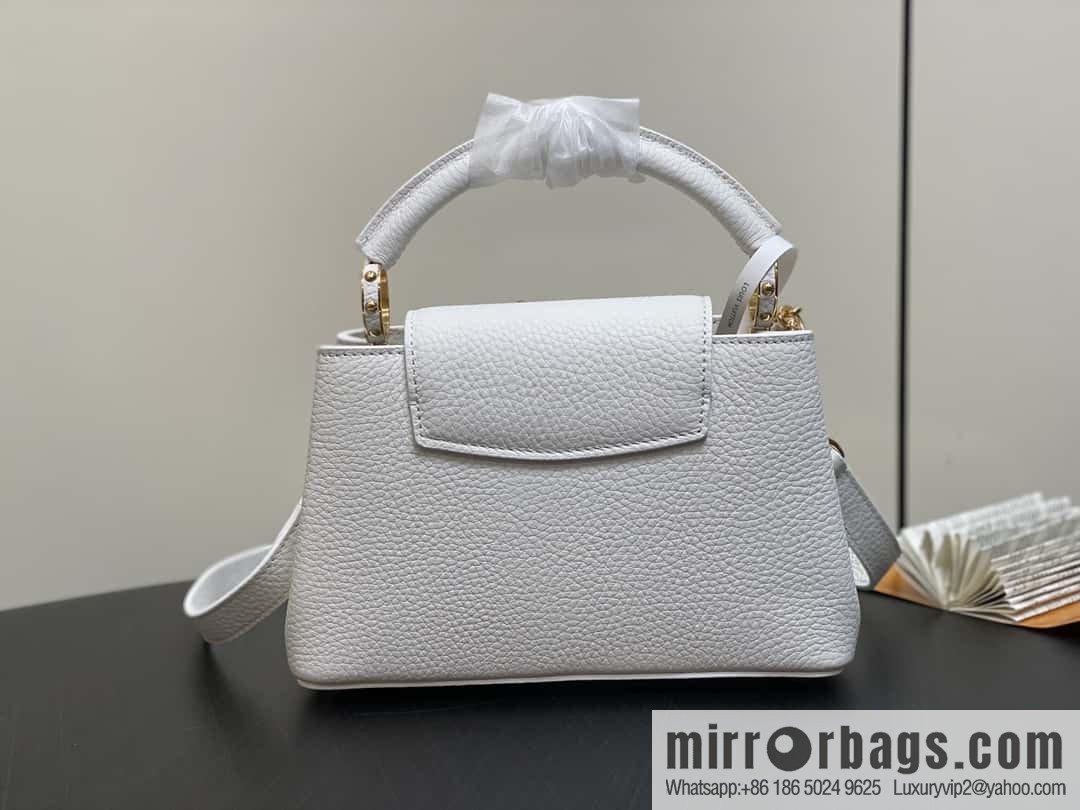 [Boutique‑grade] K00014 white full leather, chain cap that English series, personalized custom MY CAPUCINES handbag