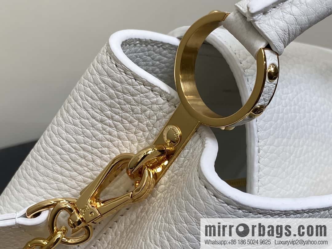[Boutique‑grade] K00014 white full leather, chain cap that English series, personalized custom MY CAPUCINES handbag