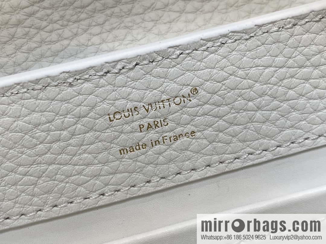 [Boutique‑grade] K00014 white full leather, chain cap that English series, personalized custom MY CAPUCINES handbag