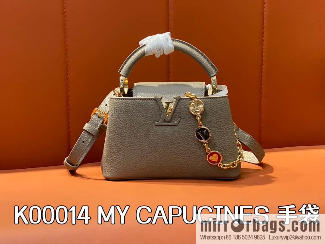 [Boutique‑grade] K00014 light coffee full leather, chain cap that English series, personalized custom MY CAPUCINES handbag