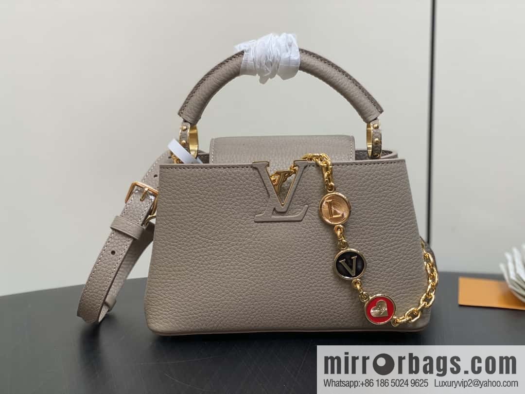 [Boutique‑grade] K00014 light coffee full leather, chain cap that English series, personalized custom MY CAPUCINES handbag