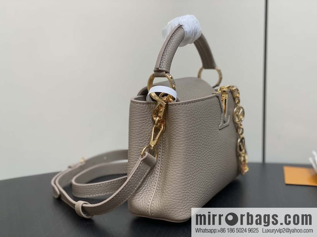 [Boutique‑grade] K00014 light coffee full leather, chain cap that English series, personalized custom MY CAPUCINES handbag