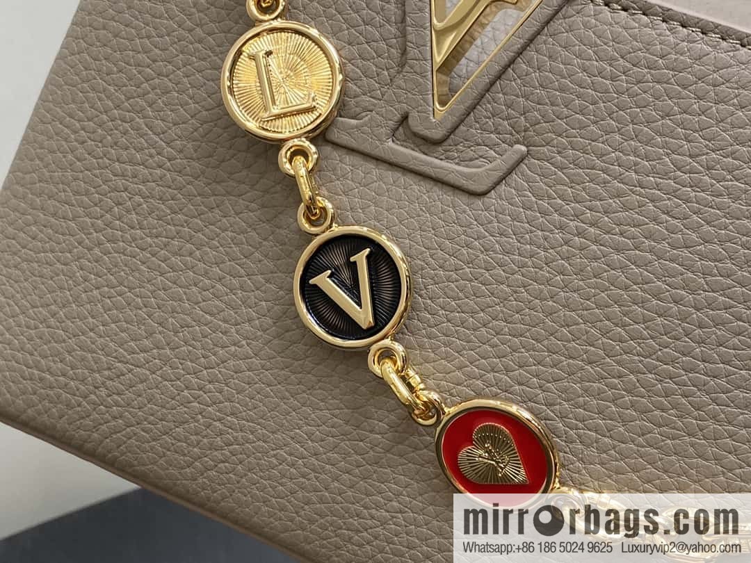 [Boutique‑grade] K00014 light coffee full leather, chain cap that English series, personalized custom MY CAPUCINES handbag