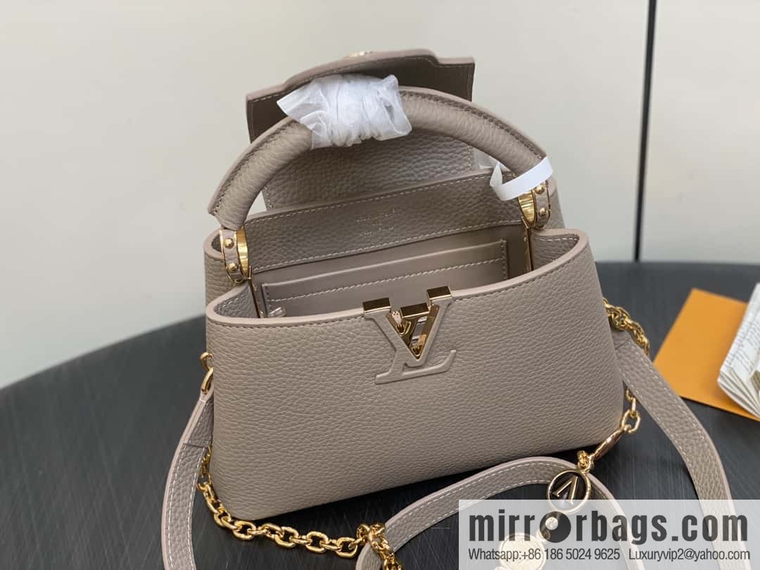[Boutique‑grade] K00014 light coffee full leather, chain cap that English series, personalized custom MY CAPUCINES handbag
