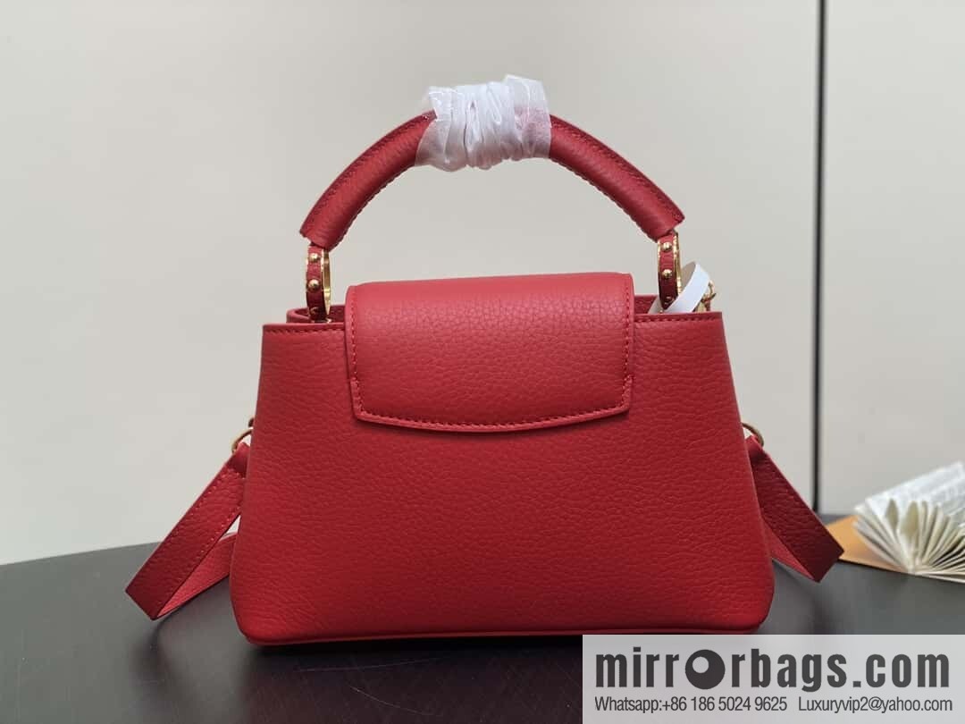 [Boutique‑grade] K00014 red full leather, chain cap that English series, personalized custom MY CAPUCINES handbag