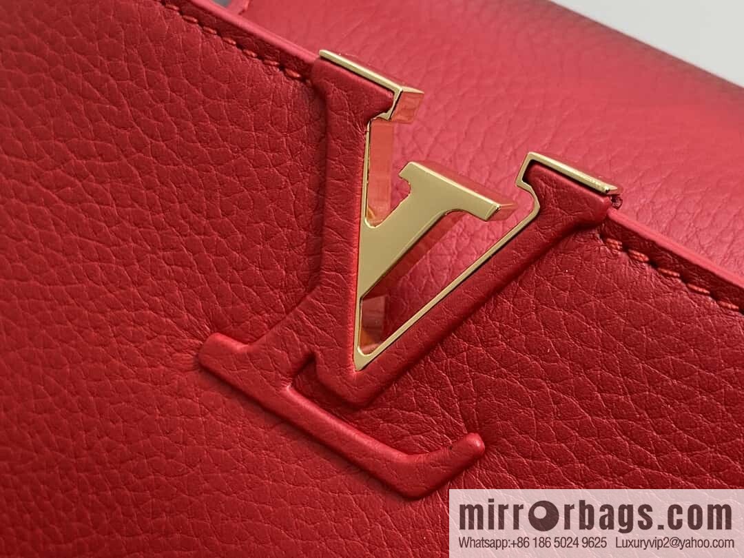 [Boutique‑grade] K00014 red full leather, chain cap that English series, personalized custom MY CAPUCINES handbag