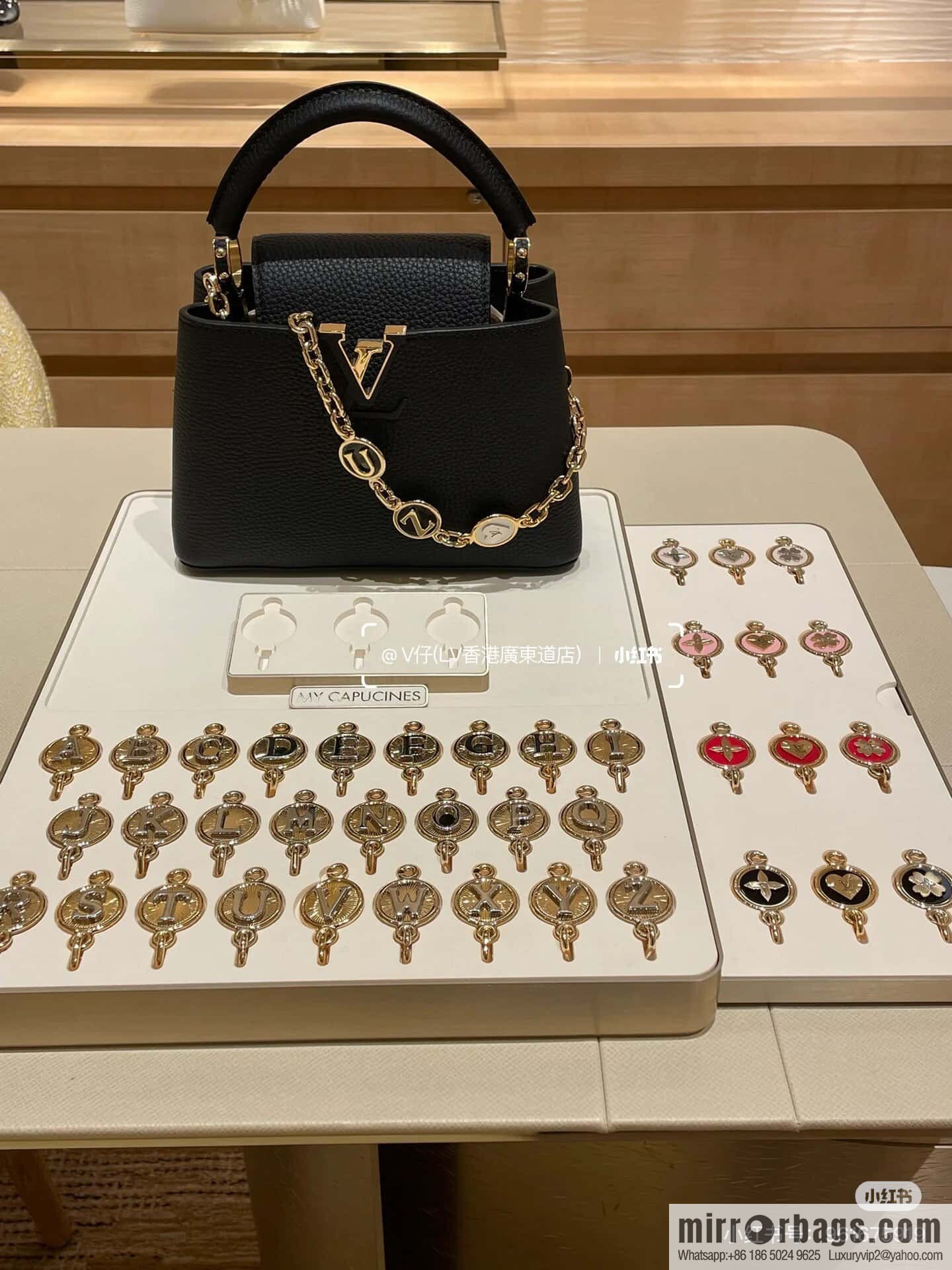 [Boutique‑grade] K00014 black full leather, chain cap that English series, personalized custom MY CAPUCINES handbag