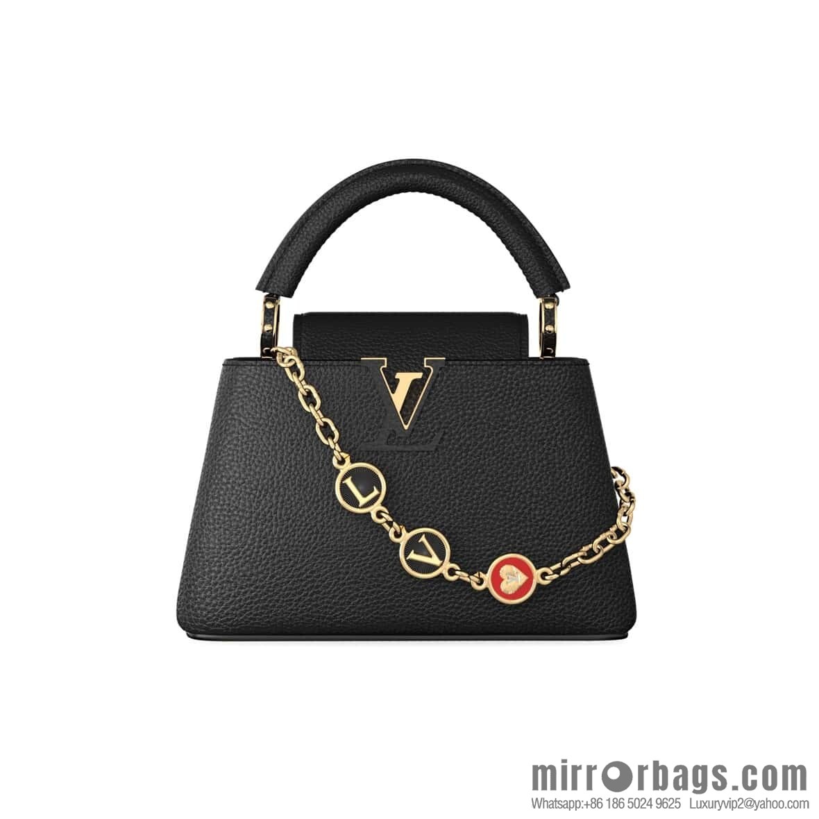 [Boutique‑grade] K00014 black full leather, chain cap that English series, personalized custom MY CAPUCINES handbag