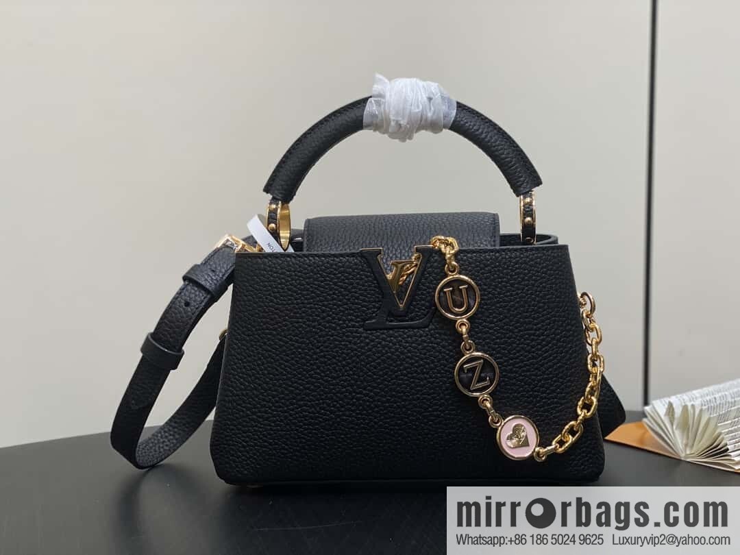 [Boutique‑grade] K00014 black full leather, chain cap that English series, personalized custom MY CAPUCINES handbag