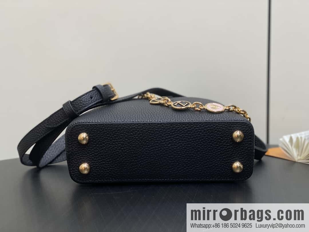 [Boutique‑grade] K00014 black full leather, chain cap that English series, personalized custom MY CAPUCINES handbag