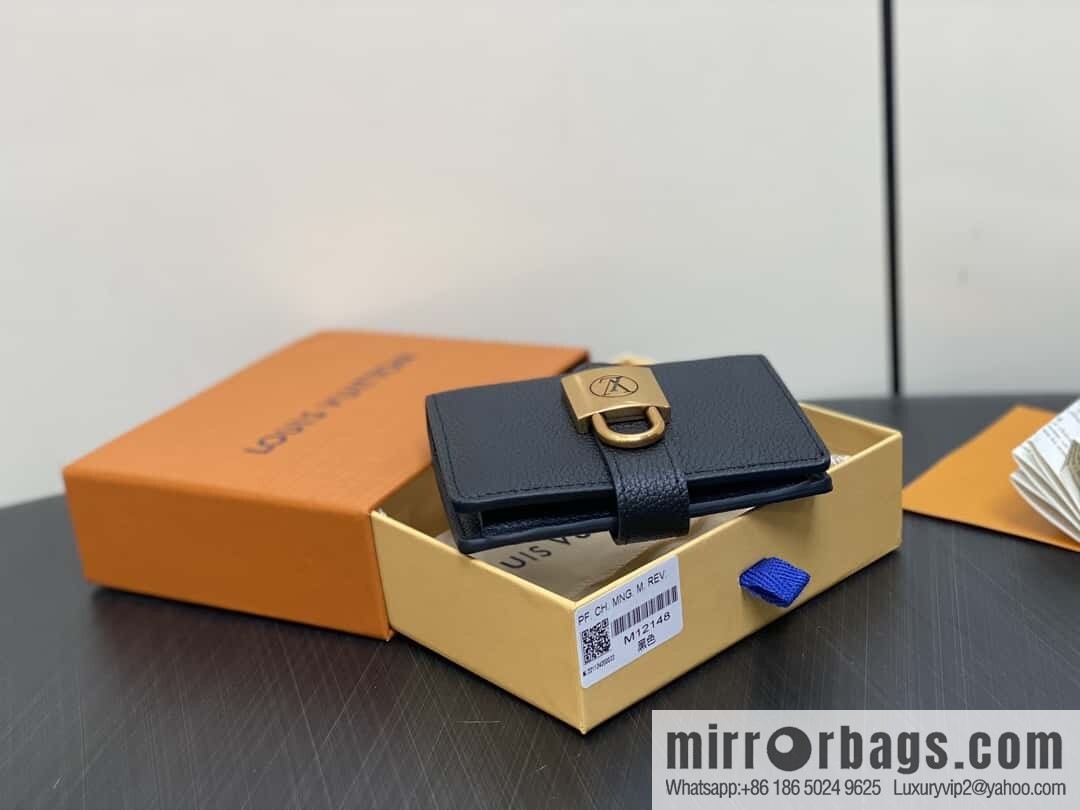 [Boutique‑grade] M12148 black, full leather wallet series Portfoille Locky wallet 12148 brown M12408 black